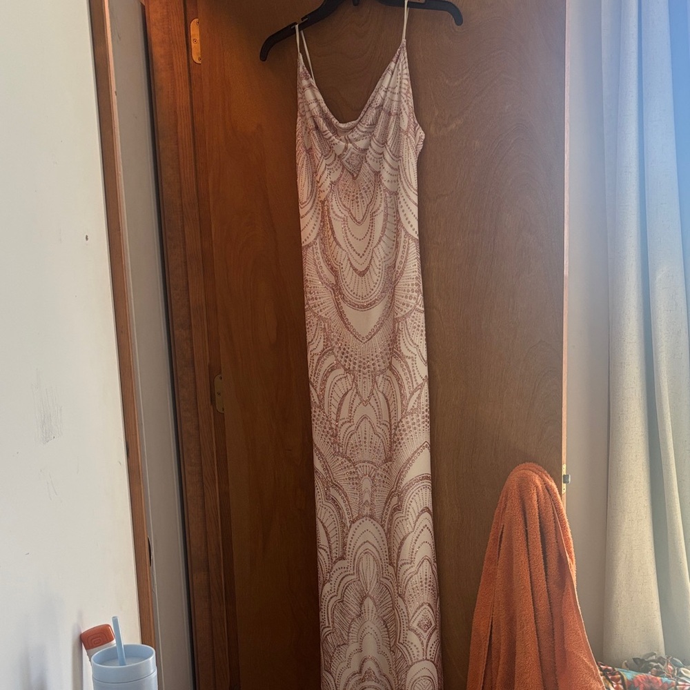 Jump Cream and Pink Patterned Dress